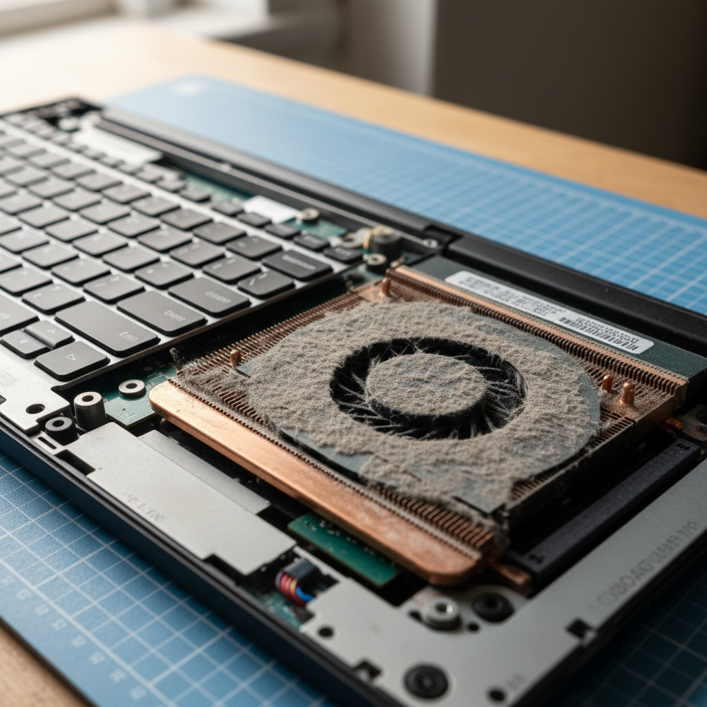 Dust-clogged laptop fan cleaning service in Highgate — Adelaide SA 5063