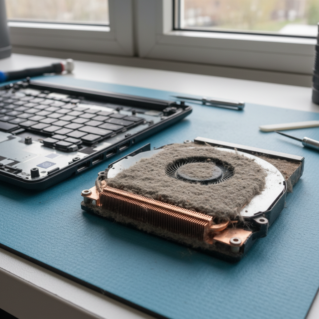 Dust-clogged laptop fan cleaning service in Hillbank — Adelaide SA 5112