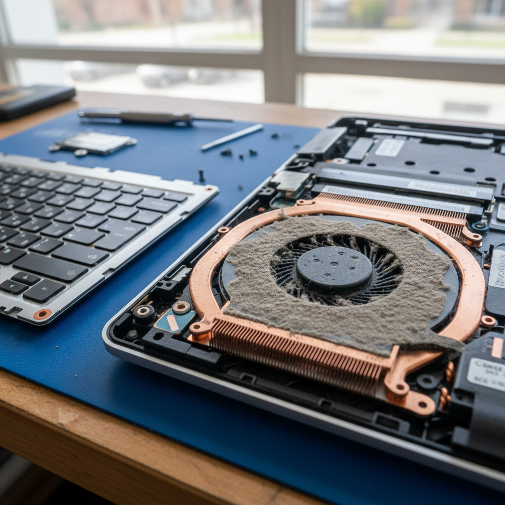 Dust-clogged laptop fan cleaning service in Hillcrest — Adelaide SA 5086