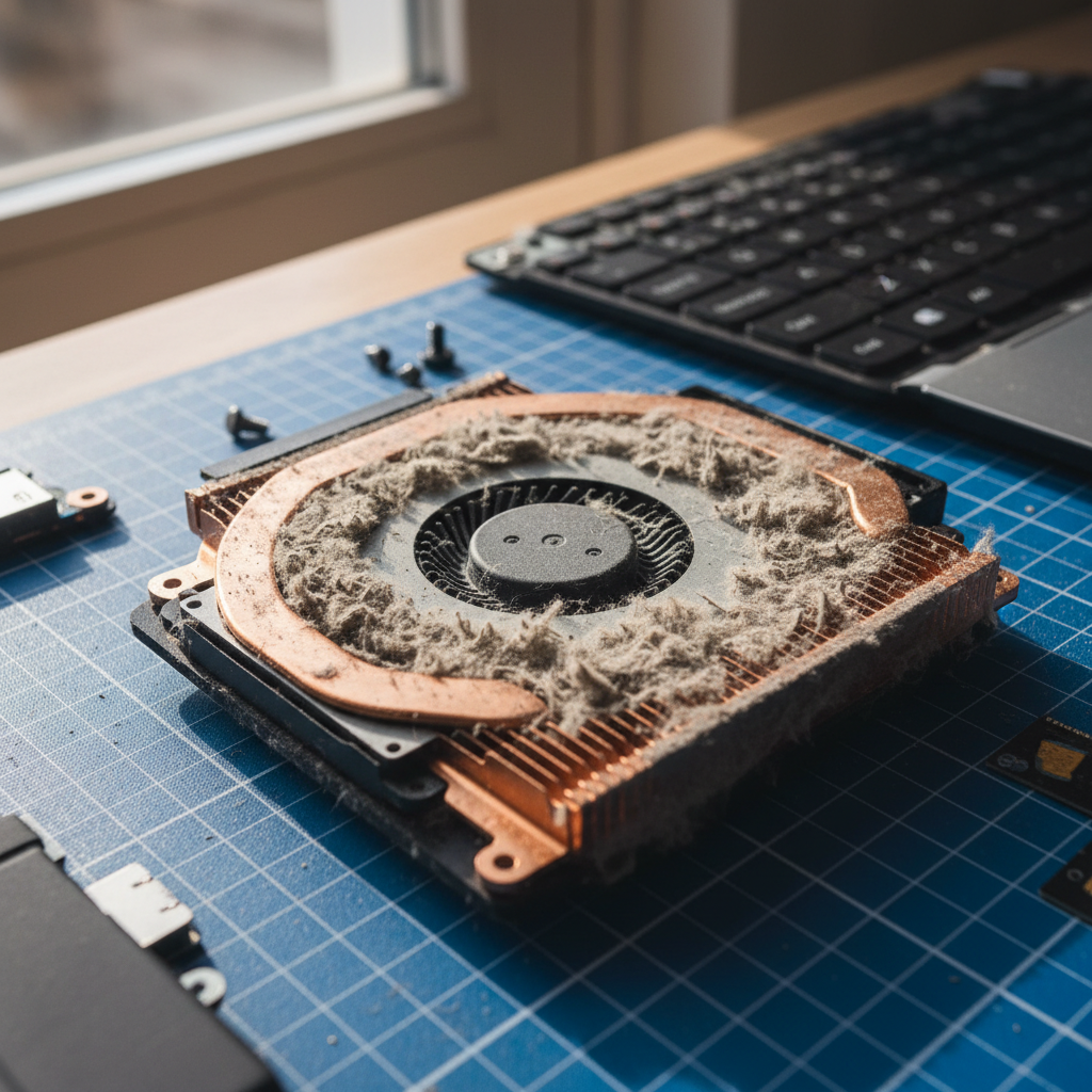 Dust-clogged laptop fan cleaning service in Hilldale — Newcastle NSW 2420