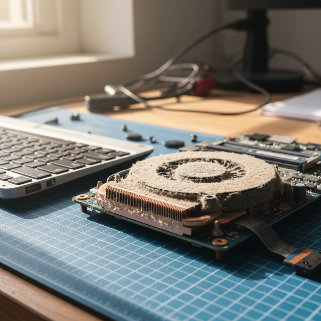 Dust-clogged laptop fan cleaning service in Hillier — Adelaide SA 5116