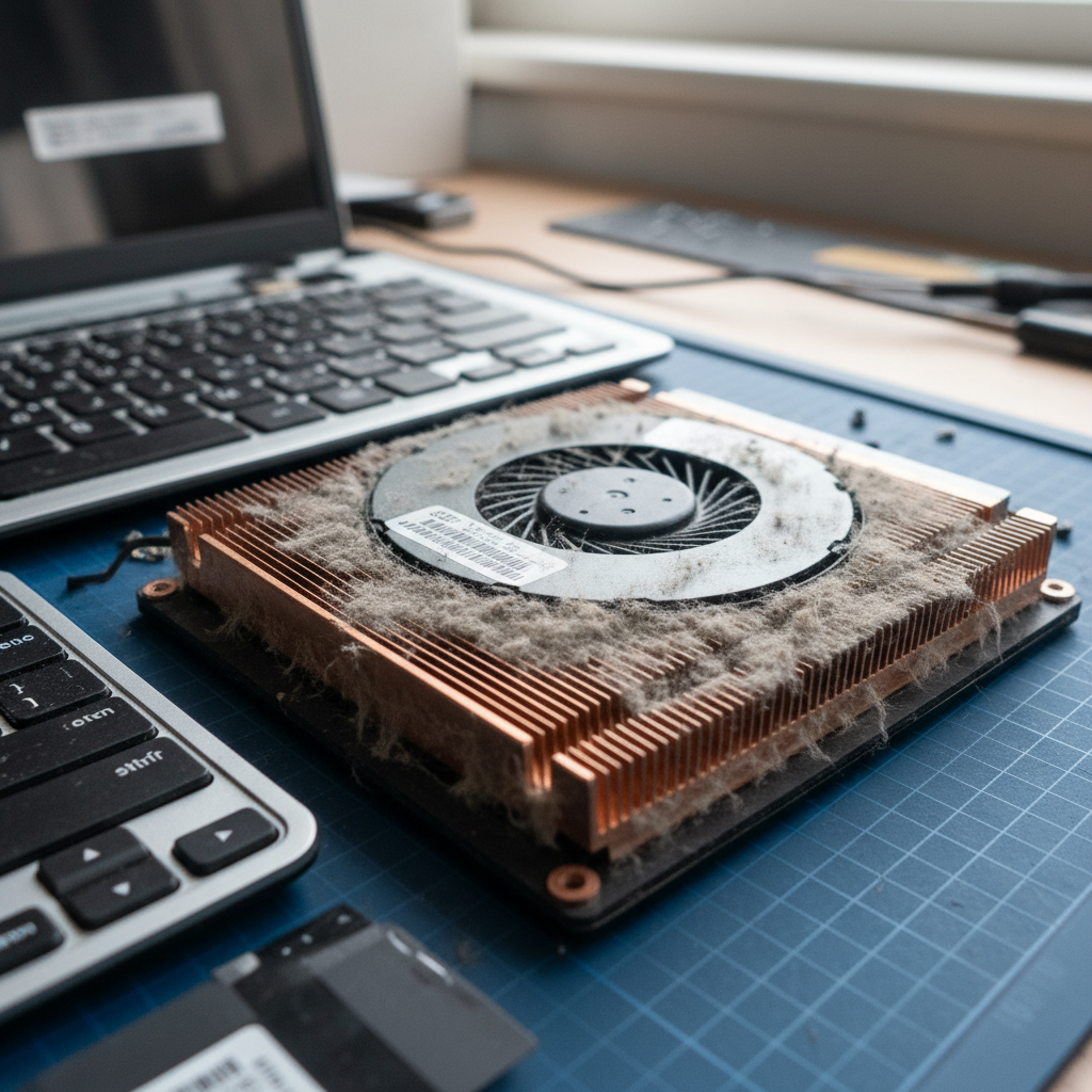 Dust-clogged laptop fan cleaning service in Hillsborough — Newcastle NSW 2320