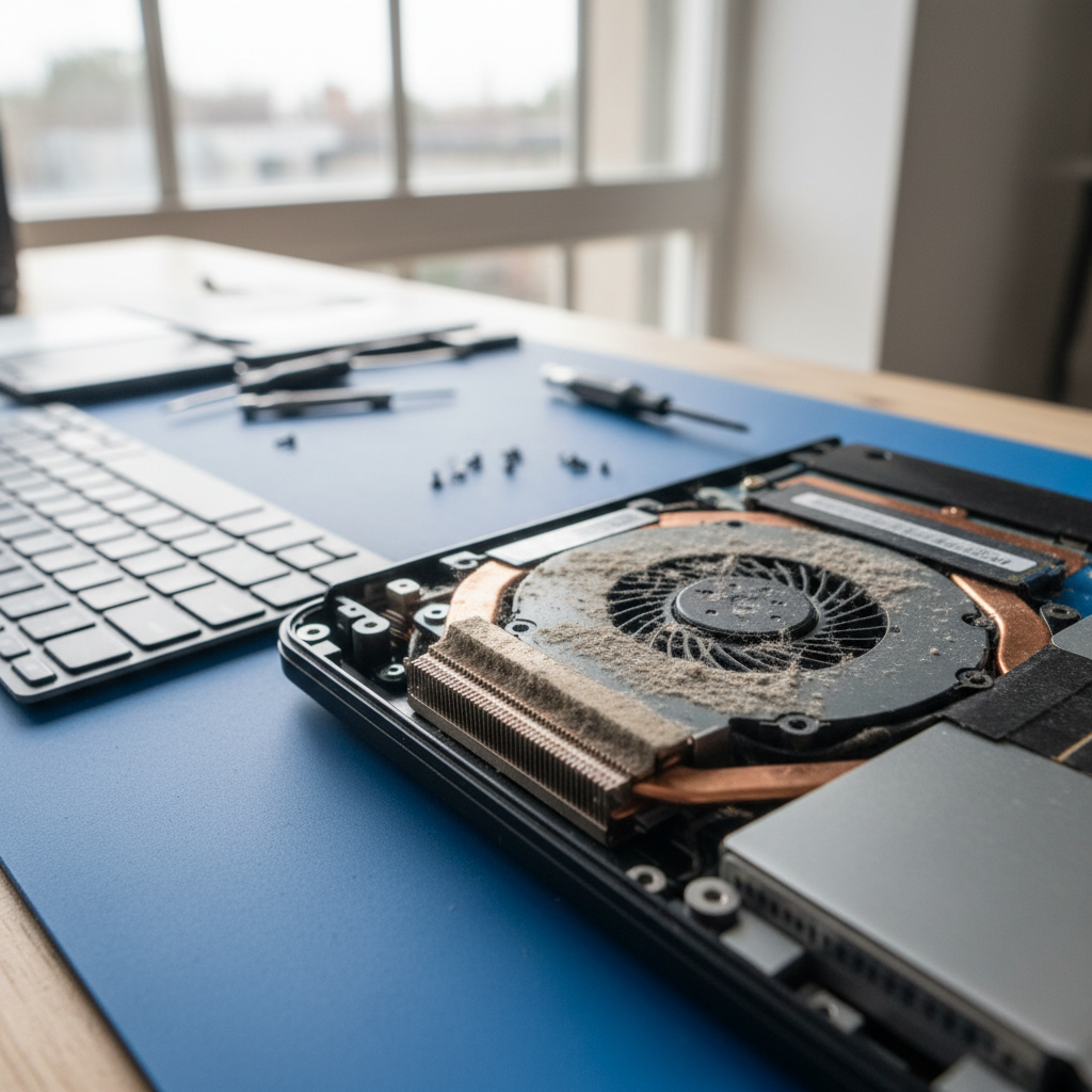 Dust-clogged laptop fan cleaning service in Hindmarsh — Adelaide SA 5007