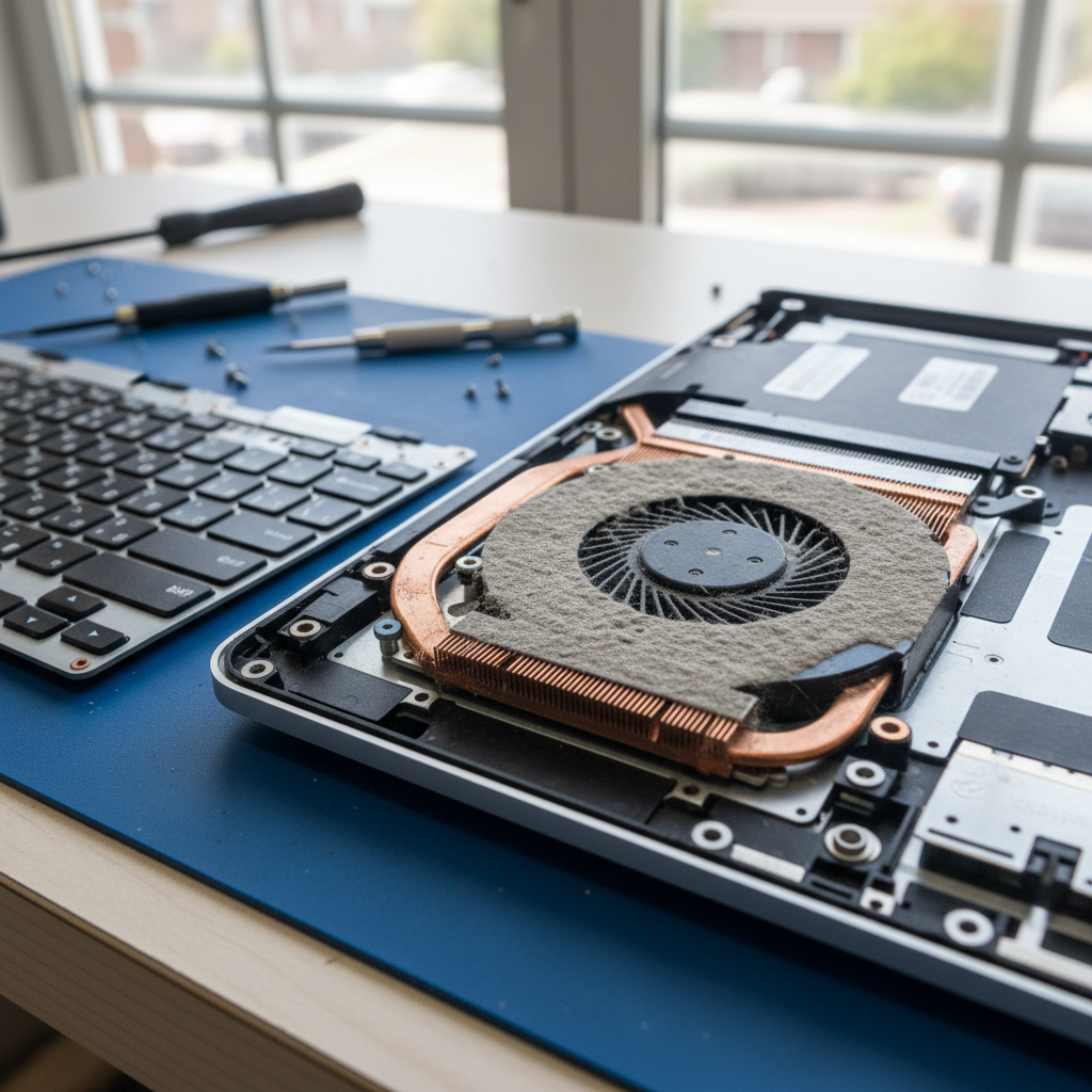 Dust-clogged laptop fan cleaning service in Hindmarsh Island — Adelaide SA 5214