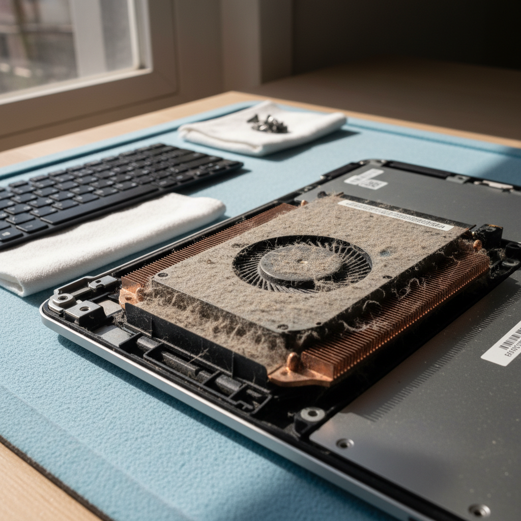 Dust-clogged laptop fan cleaning service in Hindmarsh Valley — Adelaide SA 5211