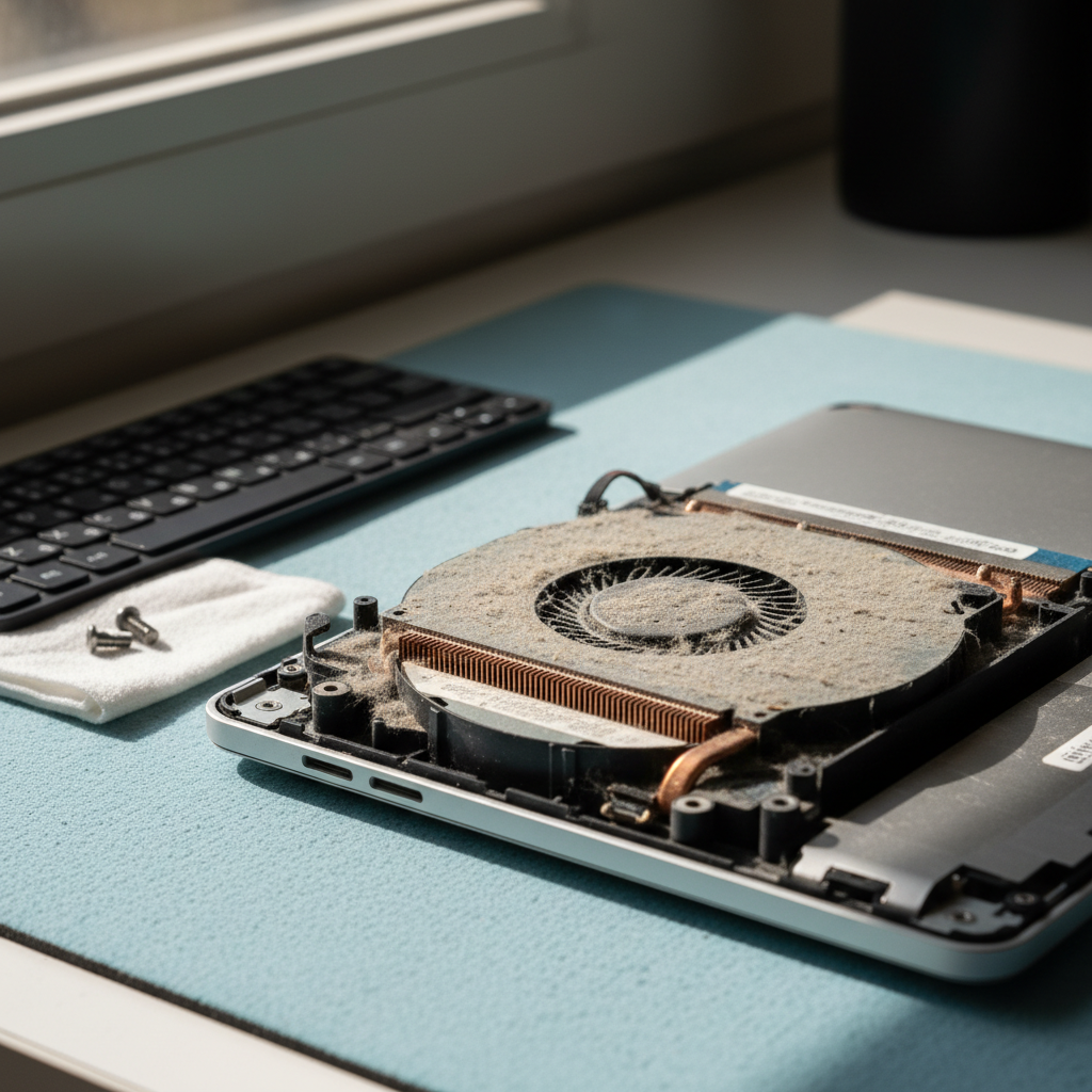 Dust-clogged laptop fan cleaning service in Hinton — Newcastle NSW 2321