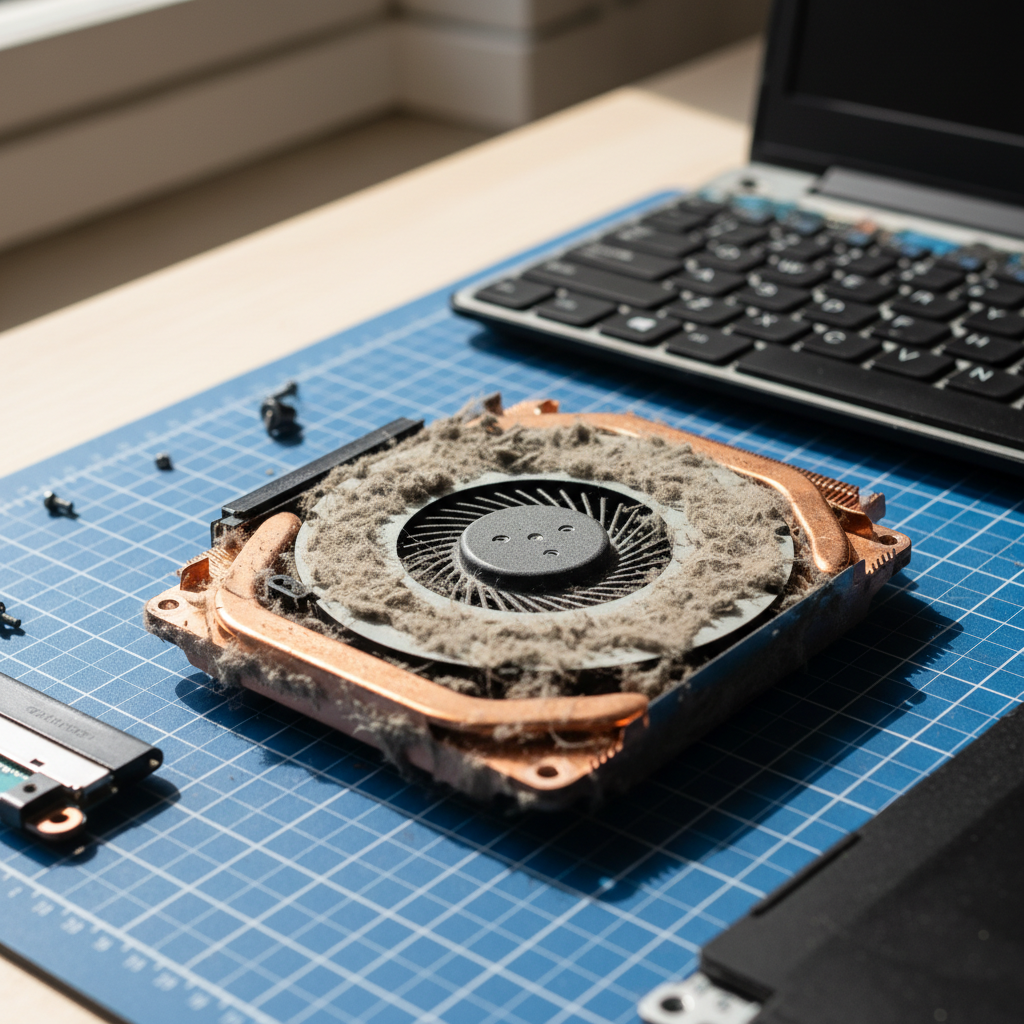 Dust-clogged laptop fan cleaning service in Holmes — Darwin NT 0812