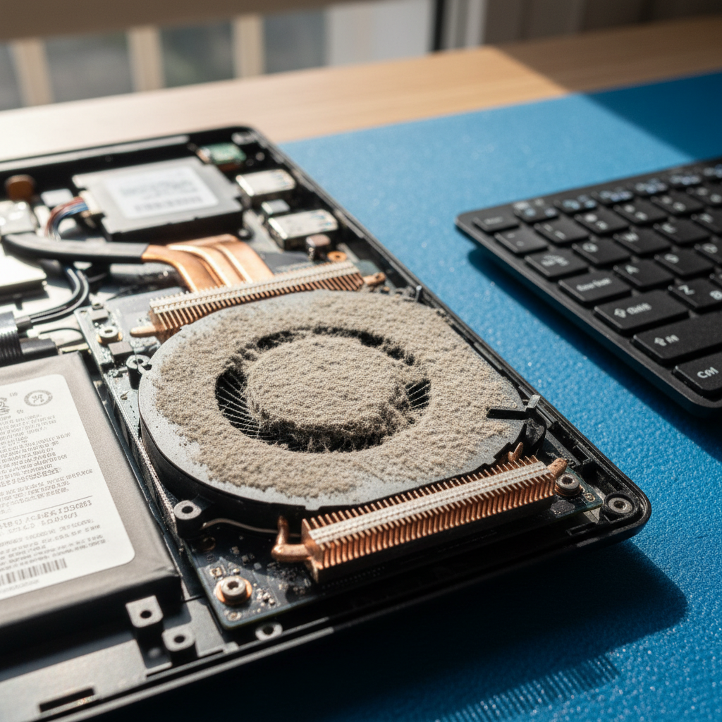 Dust-clogged laptop fan cleaning service in Houghton — Adelaide SA 5131