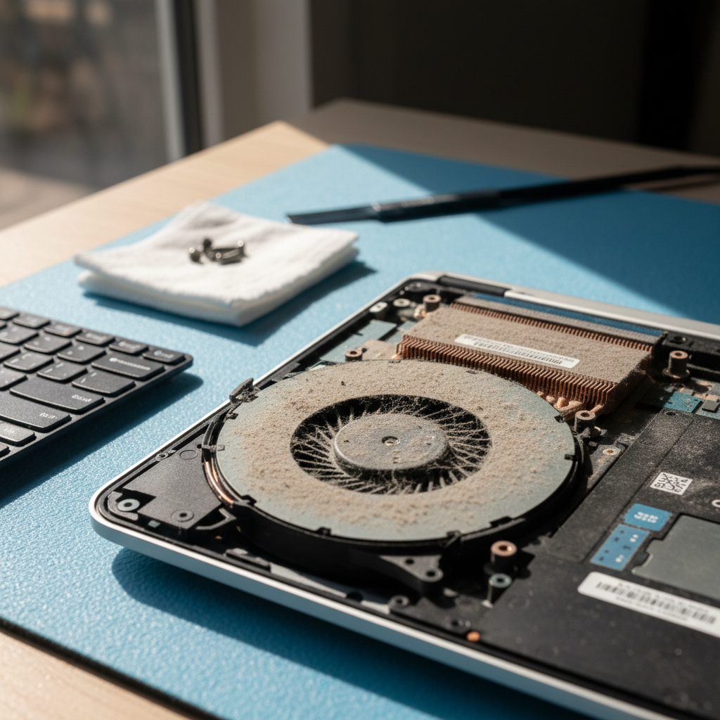 Dust-clogged laptop fan cleaning service in Howard Springs — Darwin NT 0835