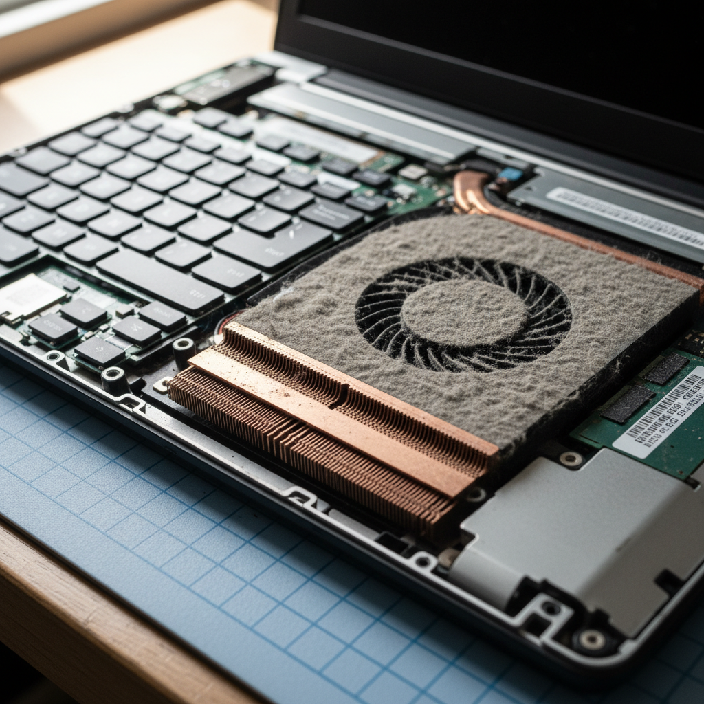 Dust-clogged laptop fan cleaning service in Hughes — Darwin NT 0822