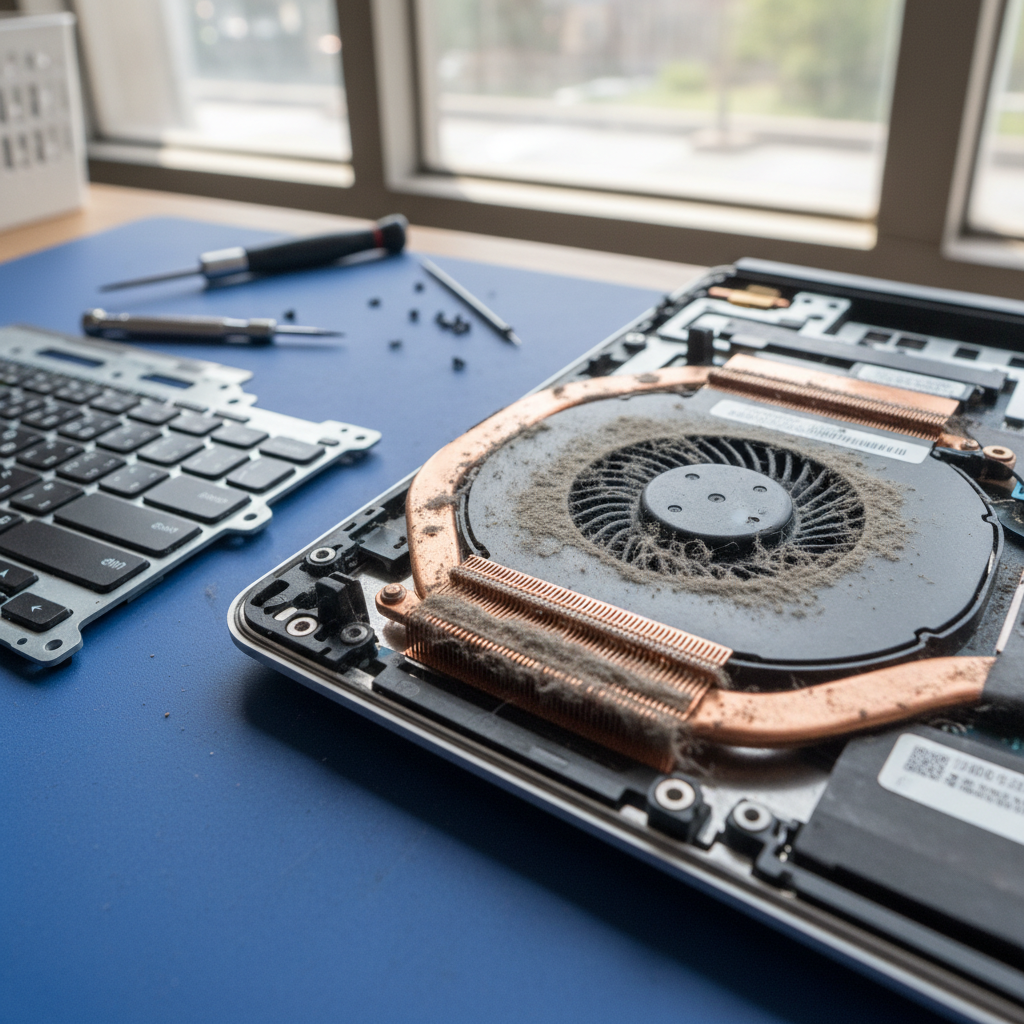 Dust-clogged laptop fan cleaning service in Inglewood — Adelaide SA 5133