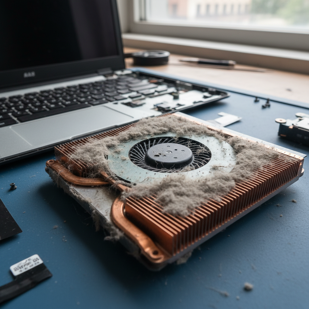 Dust-clogged laptop fan cleaning service in Jesmond — Newcastle NSW 2299