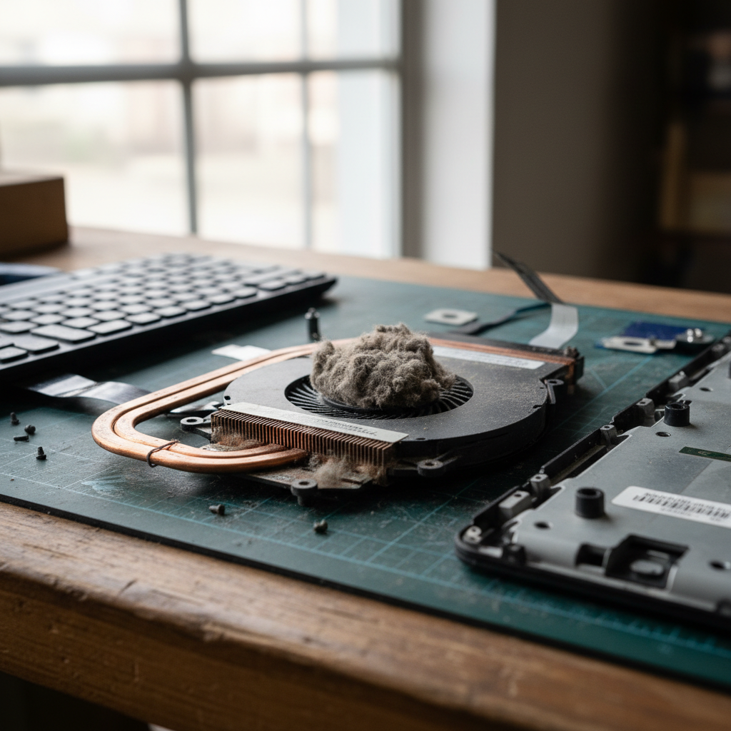 Dust-clogged laptop fan cleaning service in Jewells — Newcastle NSW 2280