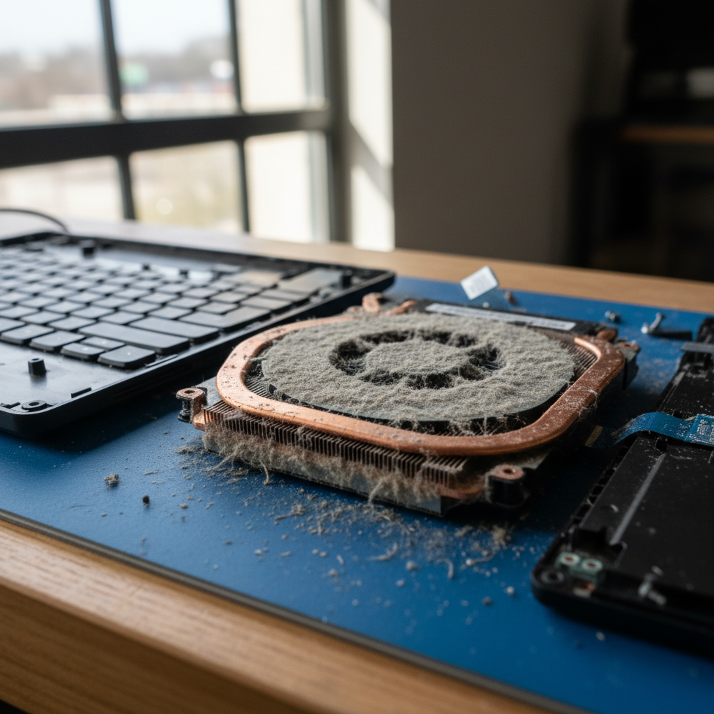Dust-clogged laptop fan cleaning service in Joslin — Adelaide SA 5070