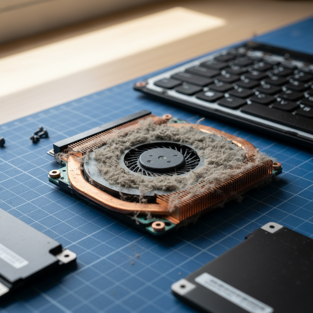 Dust-clogged laptop fan cleaning service in Kahibah — Newcastle NSW 2290