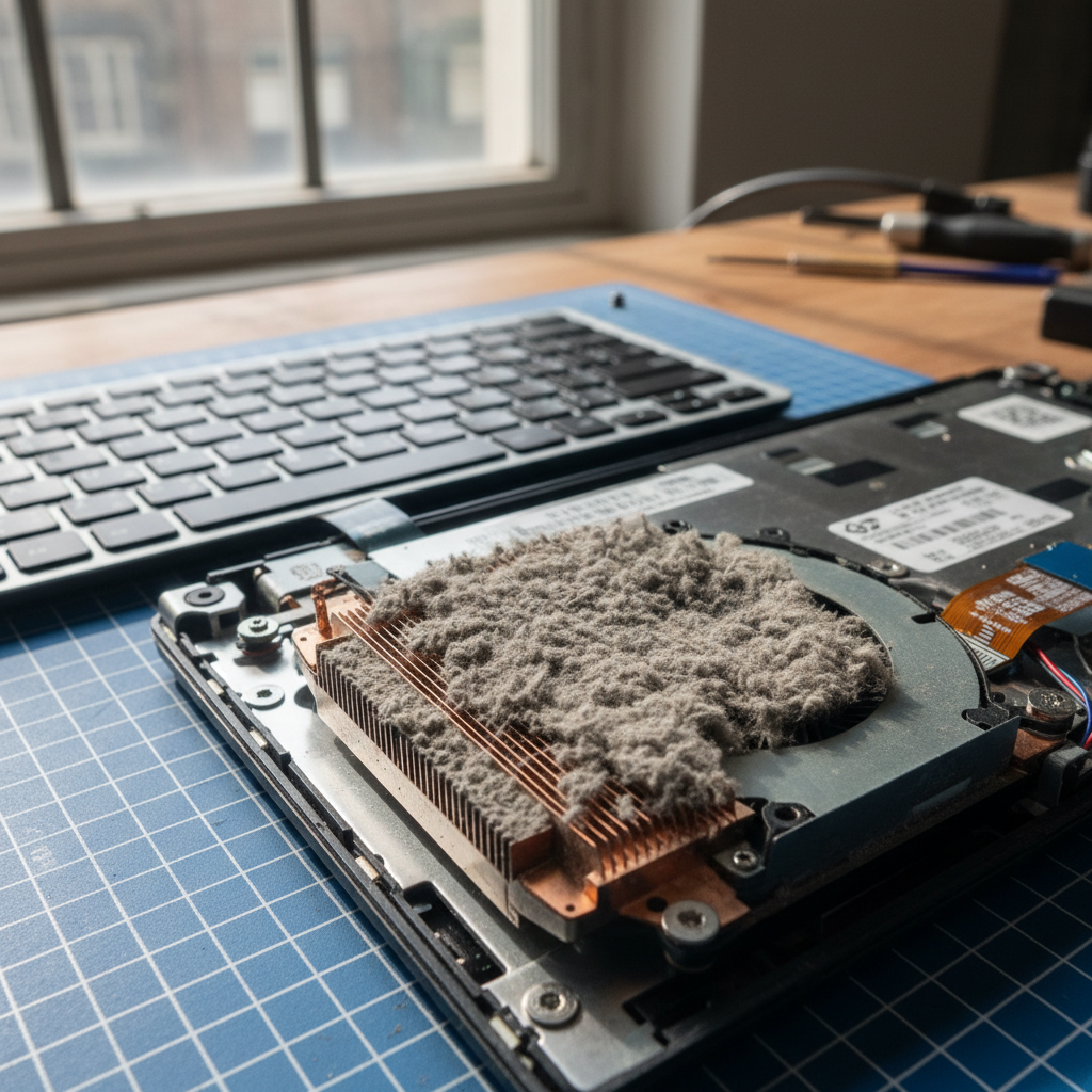 Dust-clogged laptop fan cleaning service in Kalbeeba — Adelaide SA 5118