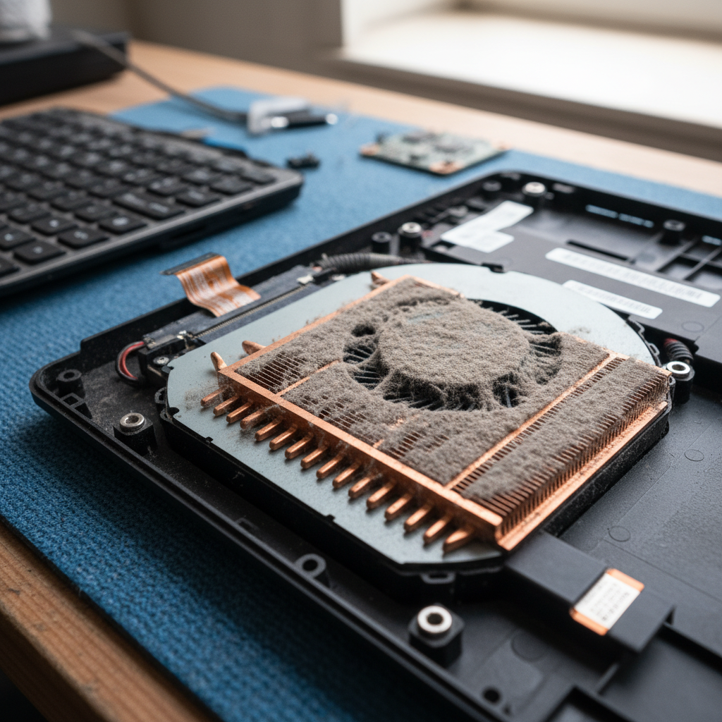 Dust-clogged laptop fan cleaning service in Kangaroo Flat — Bendigo SA 5118