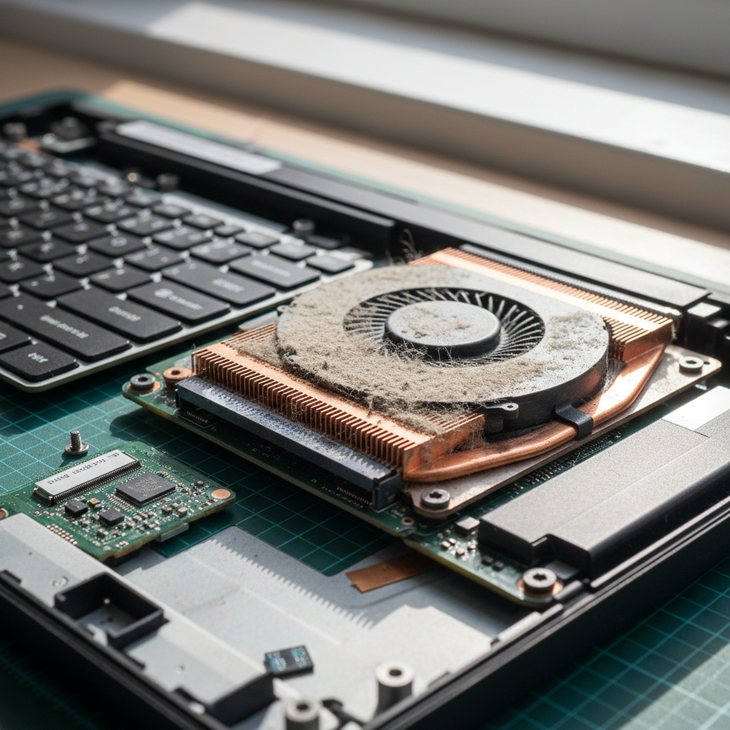 Dust-clogged laptop fan cleaning service in Kensington Park — Adelaide SA 5068