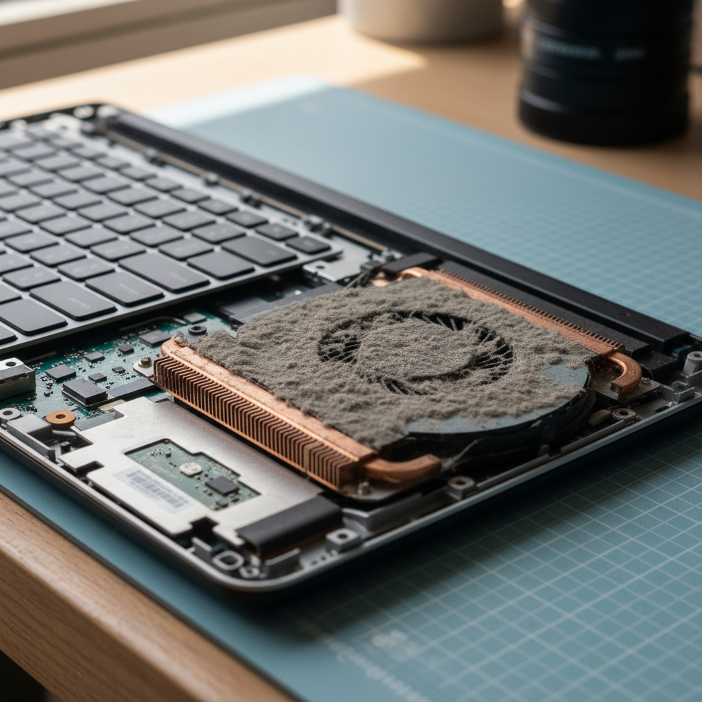 Dust-clogged laptop fan cleaning service in Kiar — Newcastle NSW 2259