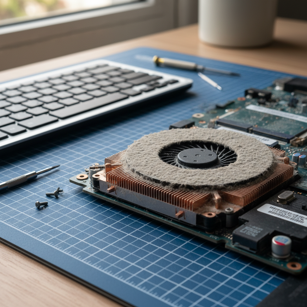 Dust-clogged laptop fan cleaning service in Kidman Park — Adelaide SA 5025