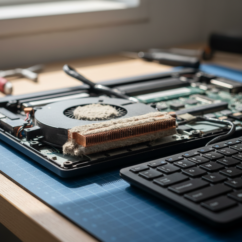 Dust-clogged laptop fan cleaning service in Kilburn — Adelaide SA 5084