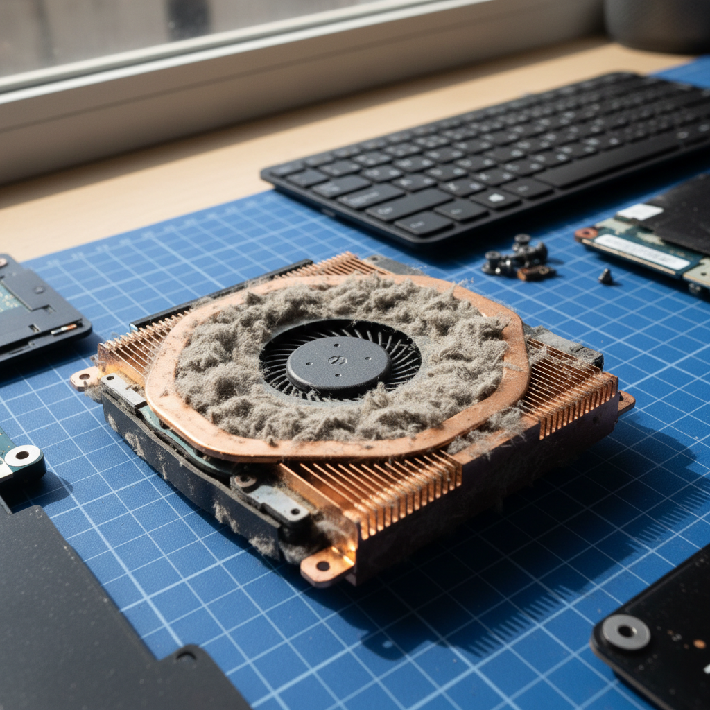 Dust-clogged laptop fan cleaning service in Kilburn North — Adelaide SA 5084