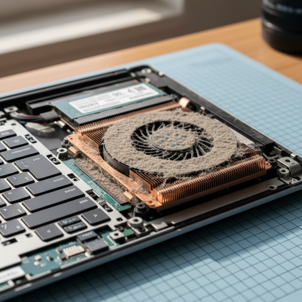 Dust-clogged laptop fan cleaning service in Killingworth — Newcastle NSW 2278