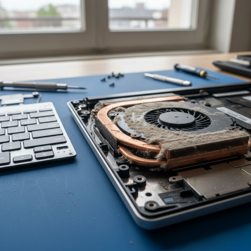 Dust-clogged laptop fan cleaning service in Kingsford — Adelaide SA 5118
