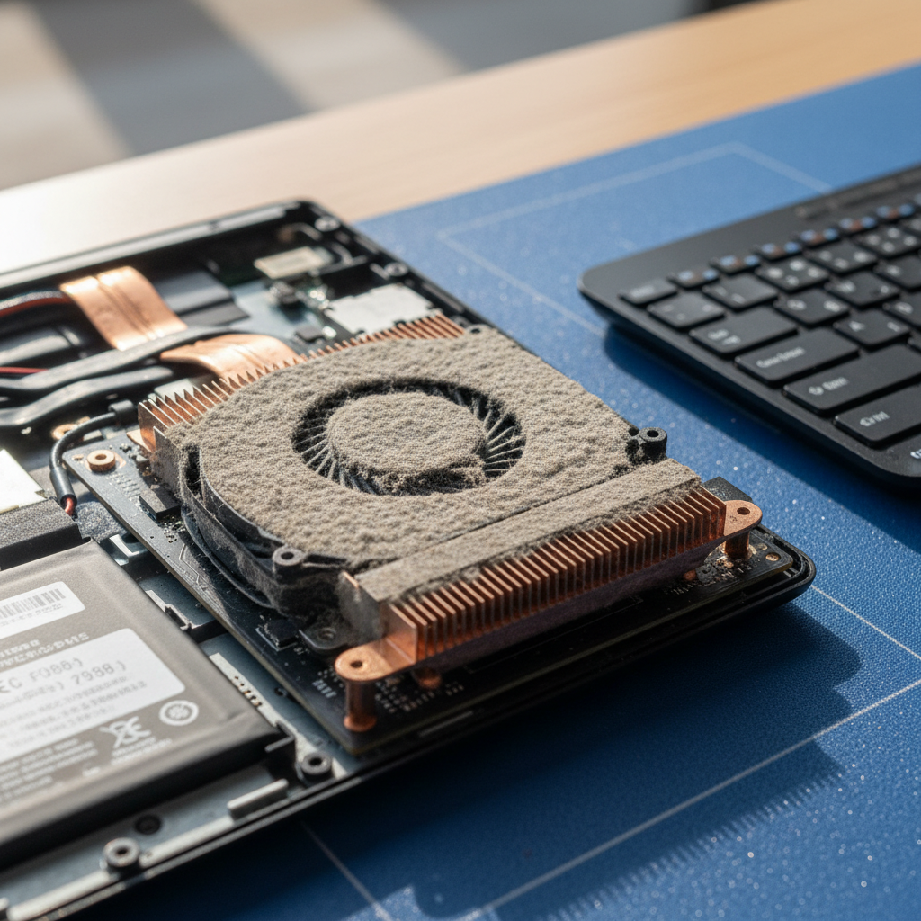 Dust-clogged laptop fan cleaning service in Klemzig — Adelaide SA 5087