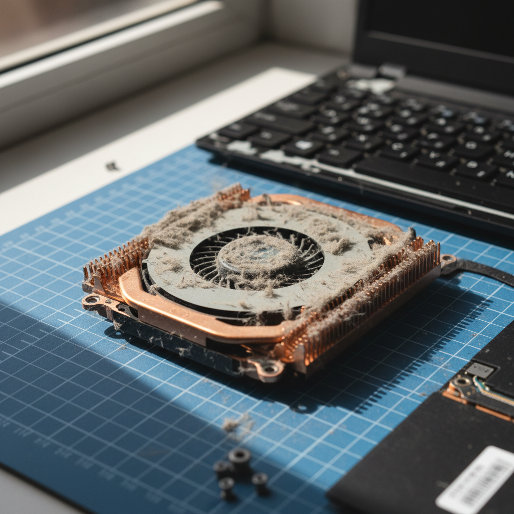 Dust-clogged laptop fan cleaning service in Kooragang — Newcastle NSW 2304