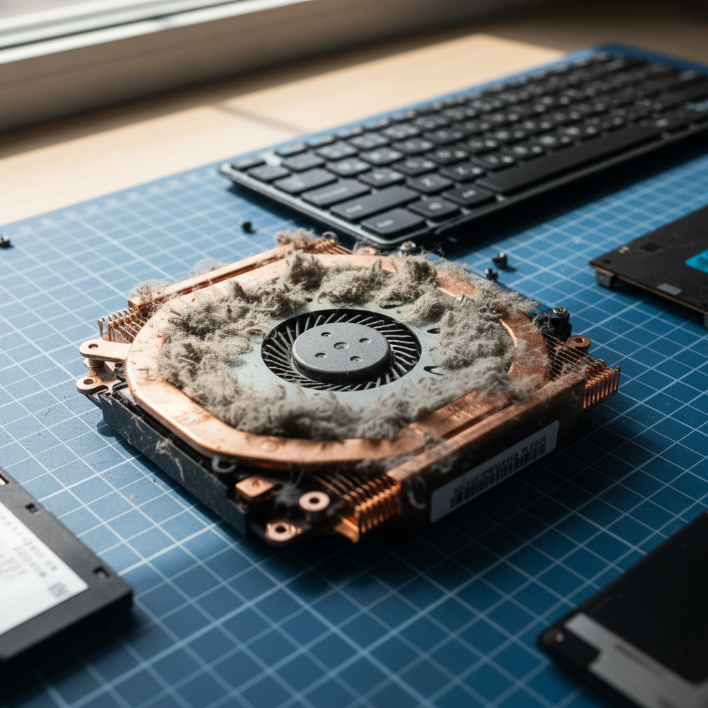 Dust-clogged laptop fan cleaning service in Kotara — Newcastle NSW 2289