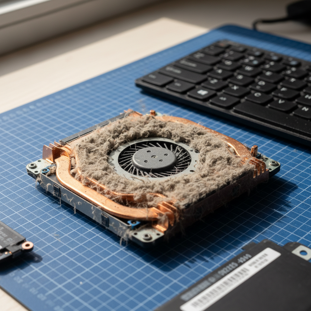 Dust-clogged laptop fan cleaning service in Kotara East — Newcastle NSW 2305