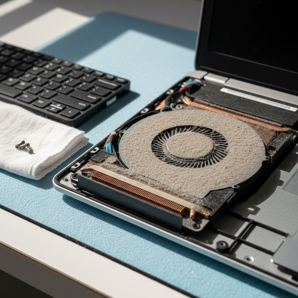 Dust-clogged laptop fan cleaning service in Kudla — Adelaide SA 5115