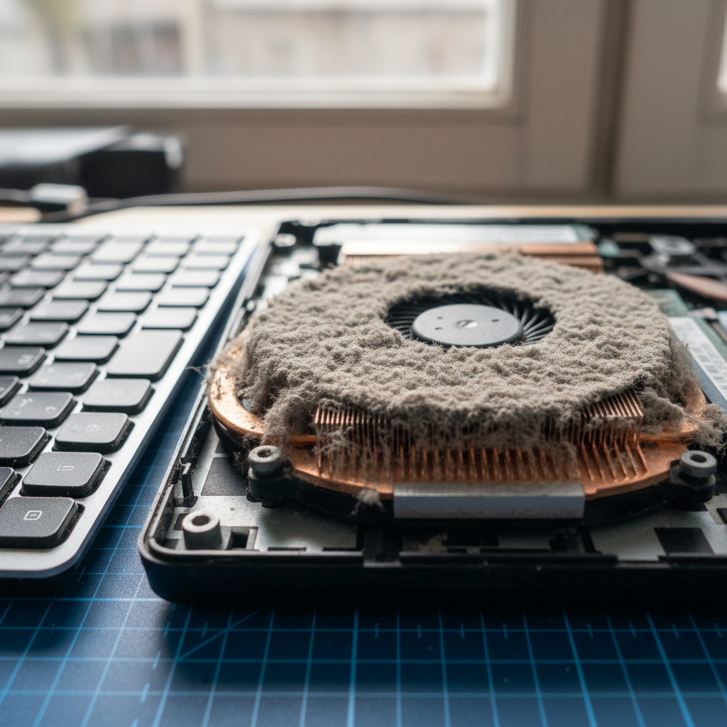 Dust-clogged laptop fan cleaning service in Kurri Kurri — Newcastle NSW 2327