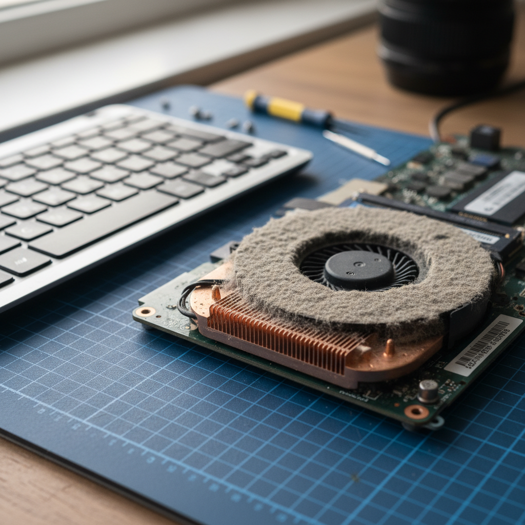 Dust-clogged laptop fan cleaning service in Kyeema — Adelaide SA 5172