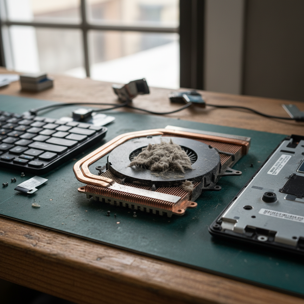 Dust-clogged laptop fan cleaning service in Lake Haven — Newcastle NSW 2263