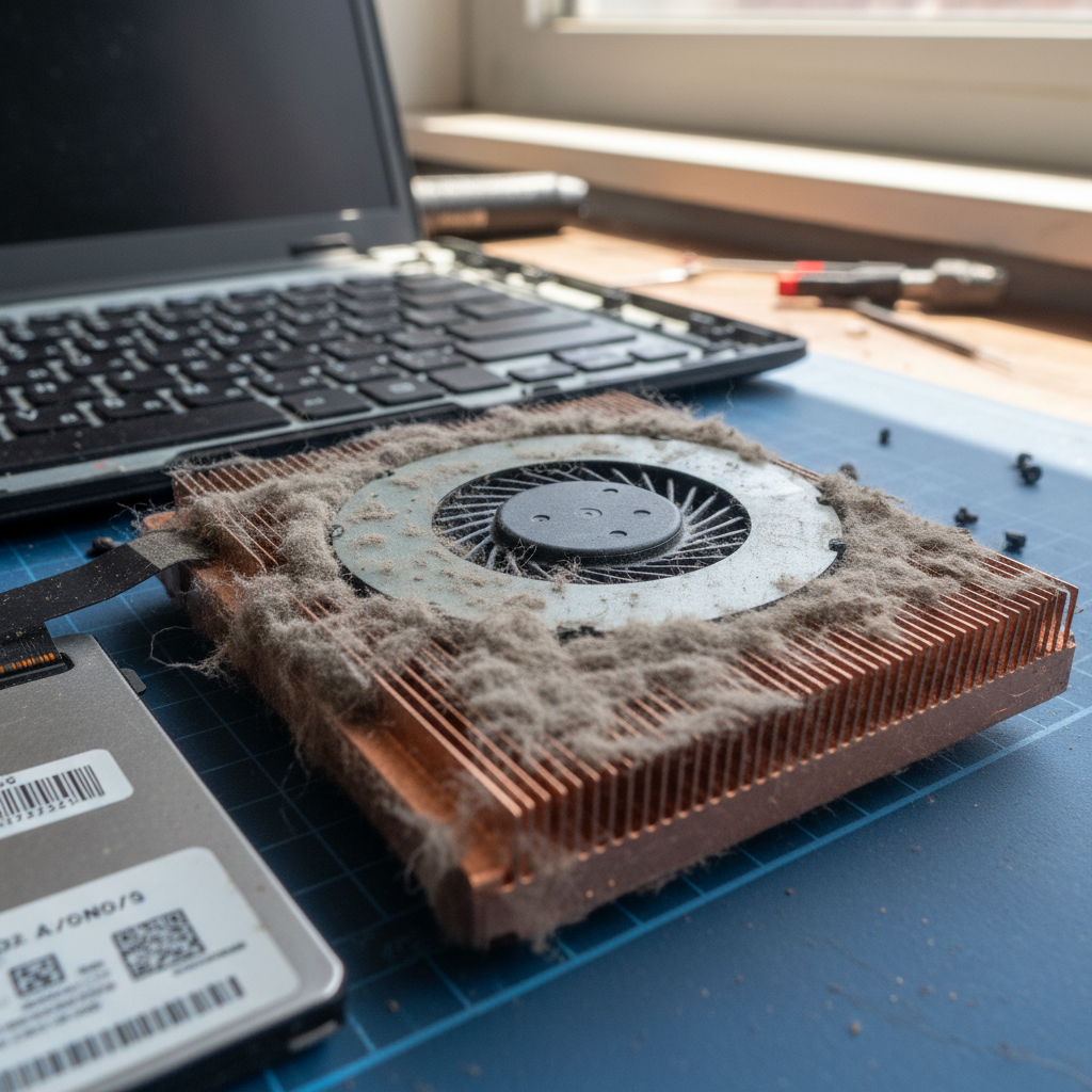 Dust-clogged laptop fan cleaning service in Lakelands — Newcastle NSW 2282