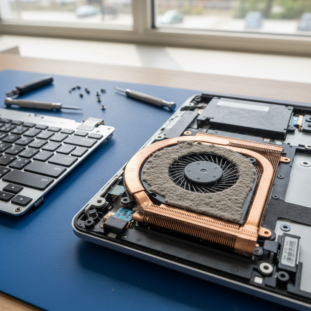 Dust-clogged laptop fan cleaning service in Lambs Valley — Newcastle NSW 2335