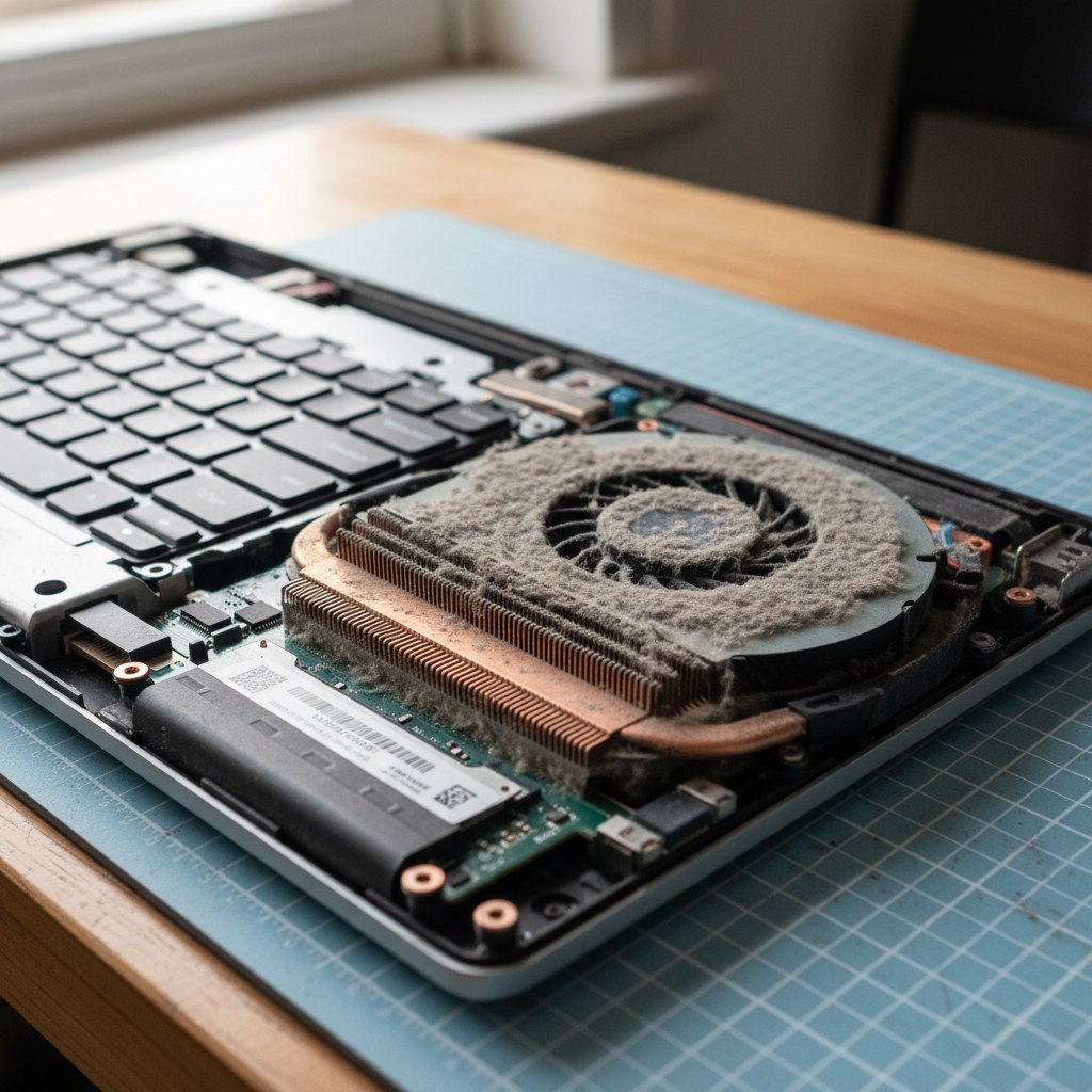 Dust-clogged laptop fan cleaning service in Lambton — Newcastle NSW 2299