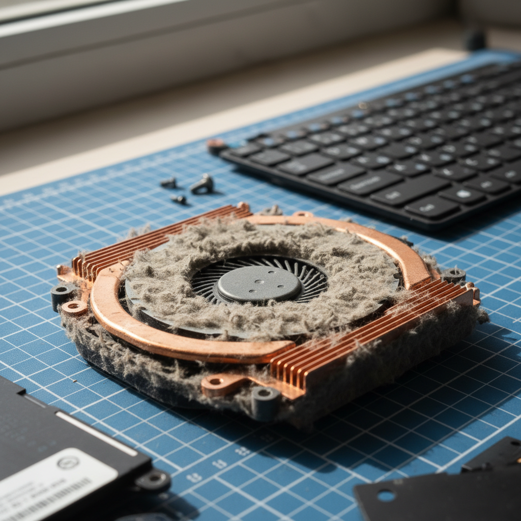 Dust-clogged laptop fan cleaning service in Lemon Tree — Newcastle NSW 2259