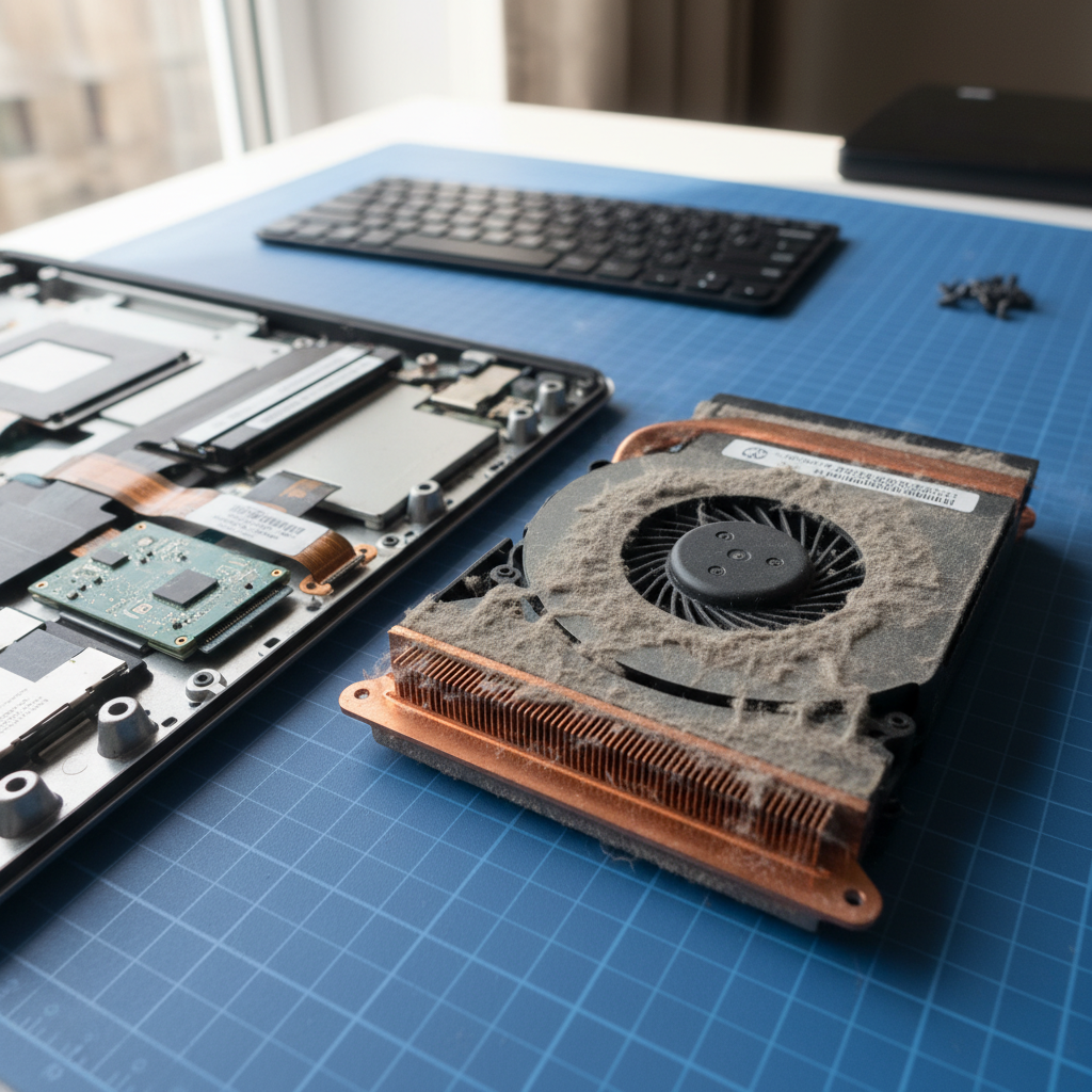 Dust-clogged laptop fan cleaning service in Lindisfarne — Hobart TAS 7015