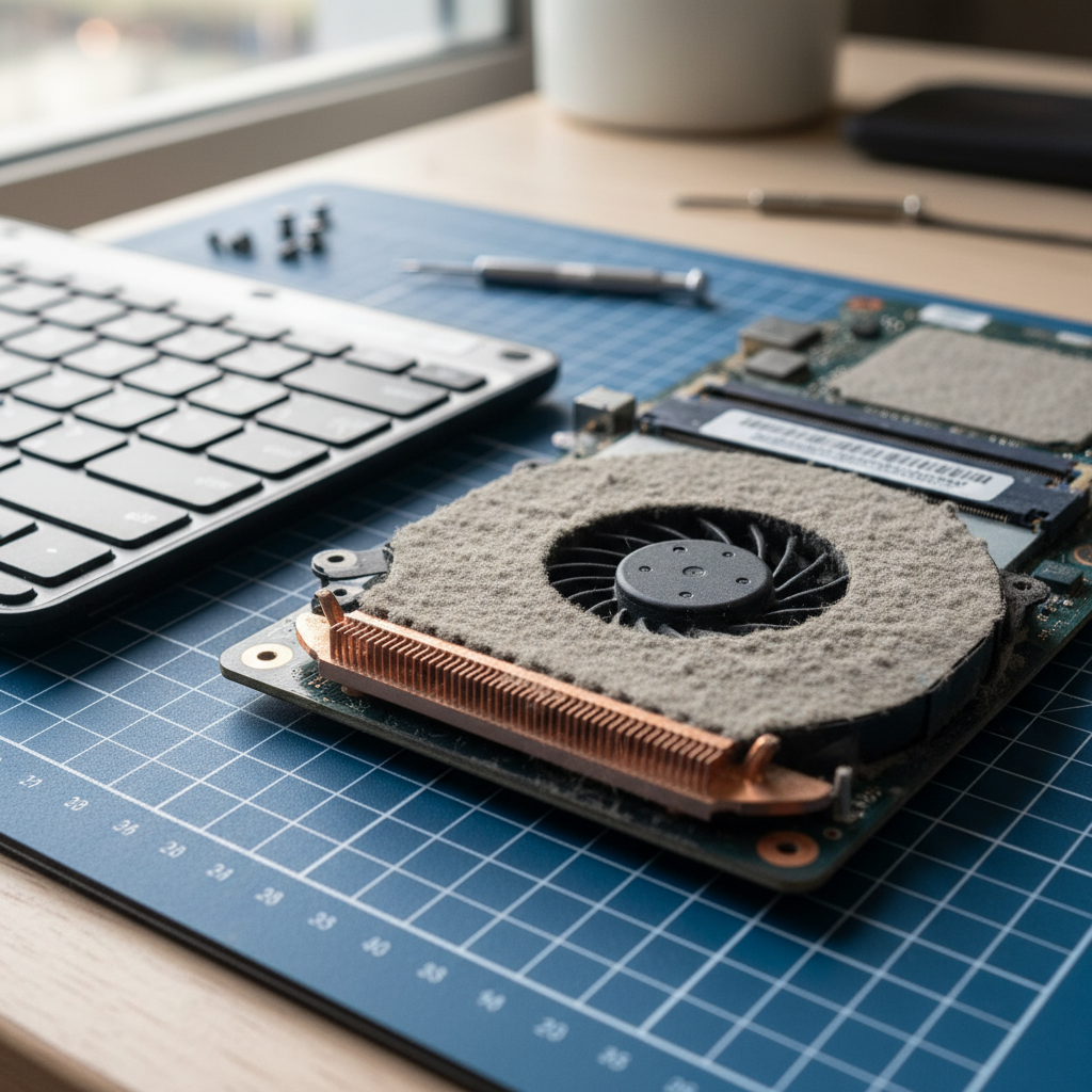 Dust-clogged laptop fan cleaning service in Lochinvar — Newcastle NSW 2321