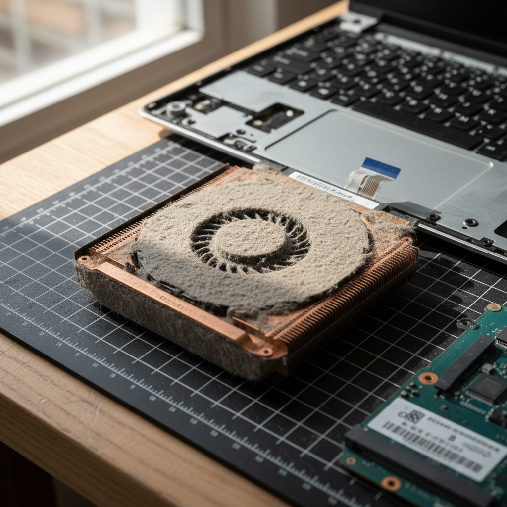 Dust-clogged laptop fan cleaning service in Lovedale — Newcastle NSW 2325
