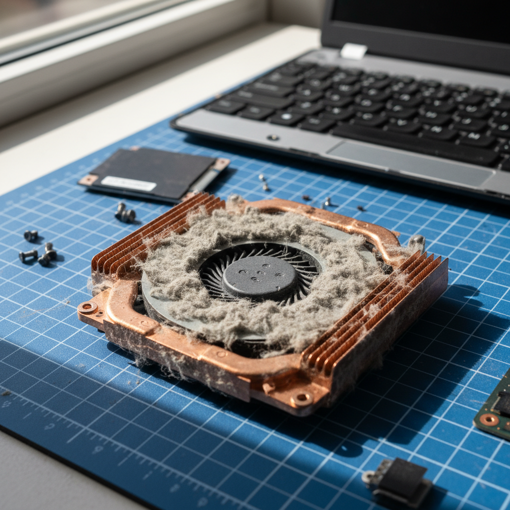 Dust-clogged laptop fan cleaning service in Lower Hermitage — Adelaide SA 5131