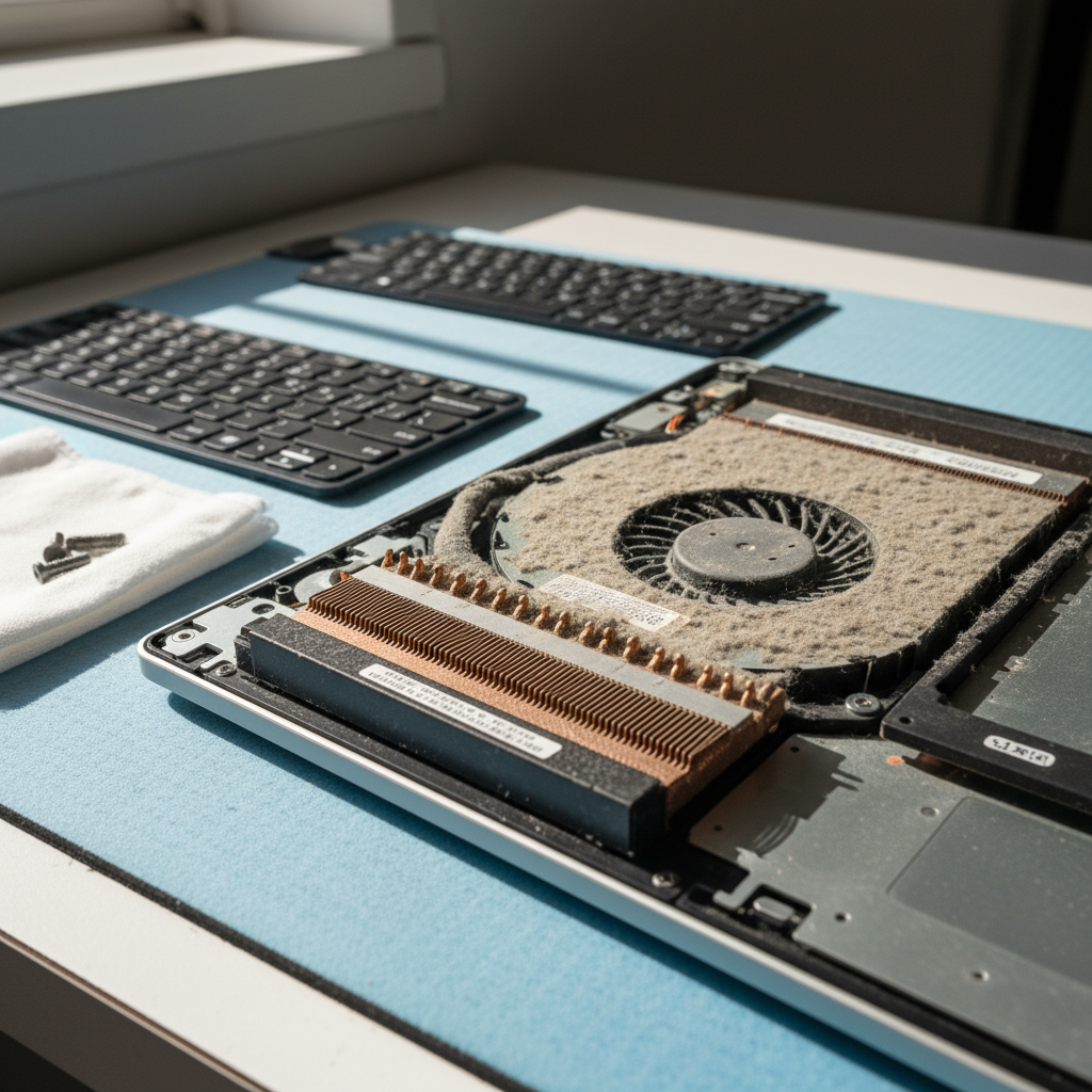 Dust-clogged laptop fan cleaning service in Lower Sandy Bay — Hobart TAS 7005