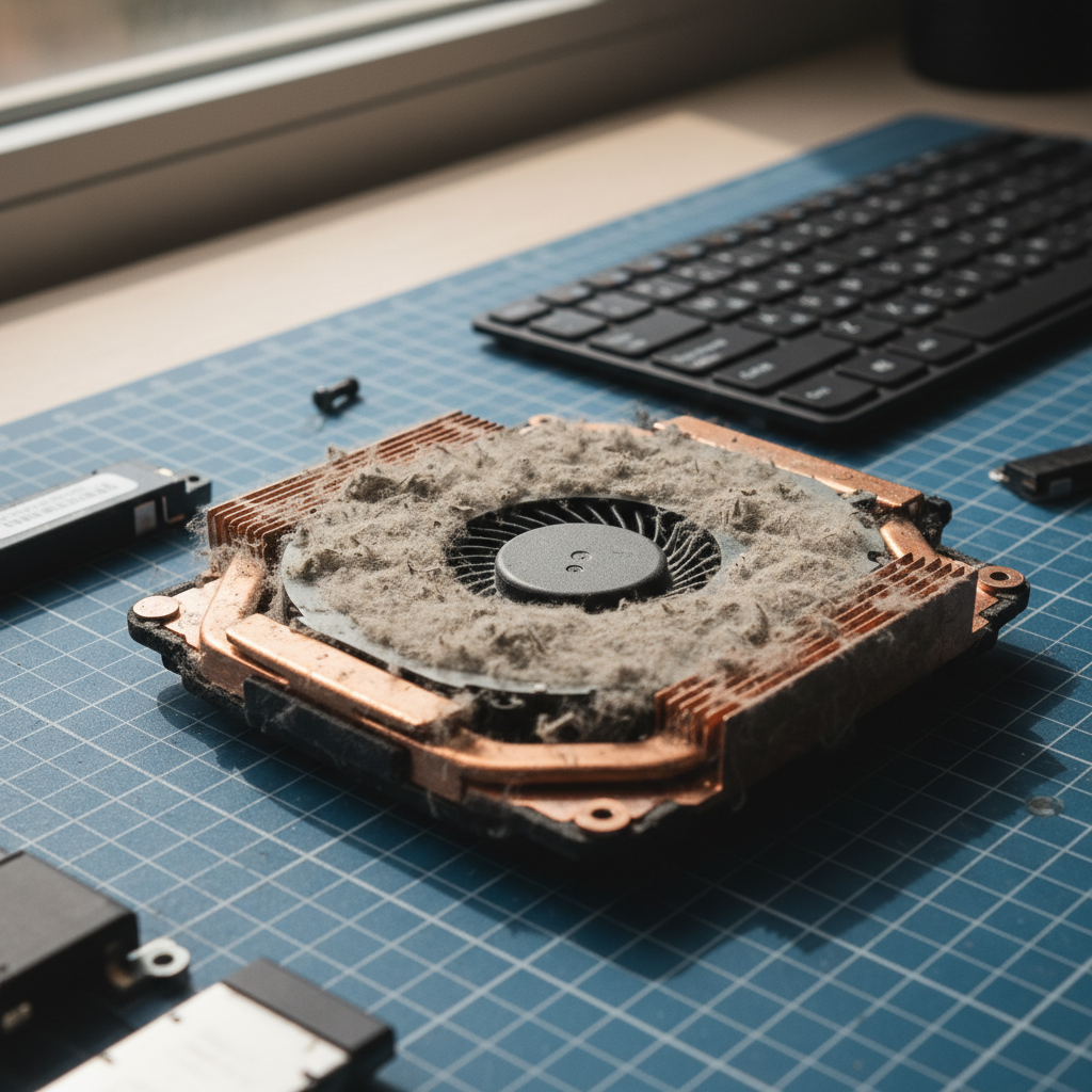 Dust-clogged laptop fan cleaning service in Loxford — Newcastle NSW 2326