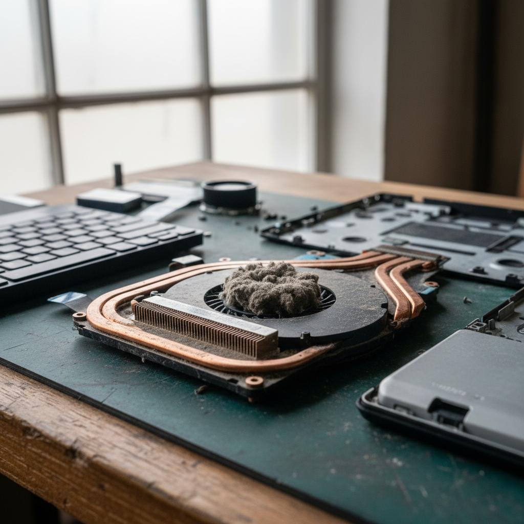 Dust-clogged laptop fan cleaning service in Lutana — Hobart TAS 7009