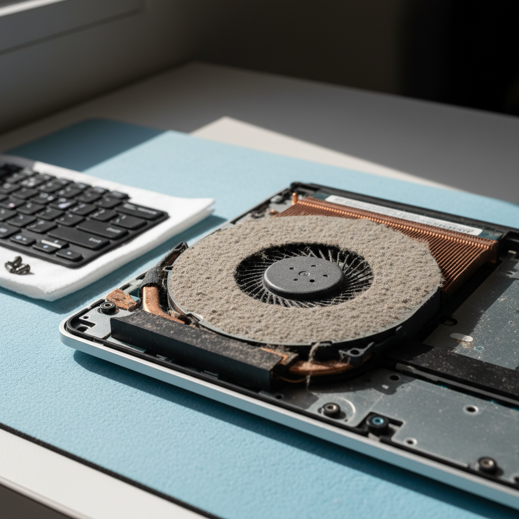 Dust-clogged laptop fan cleaning service in Lyons — Darwin NT 0810