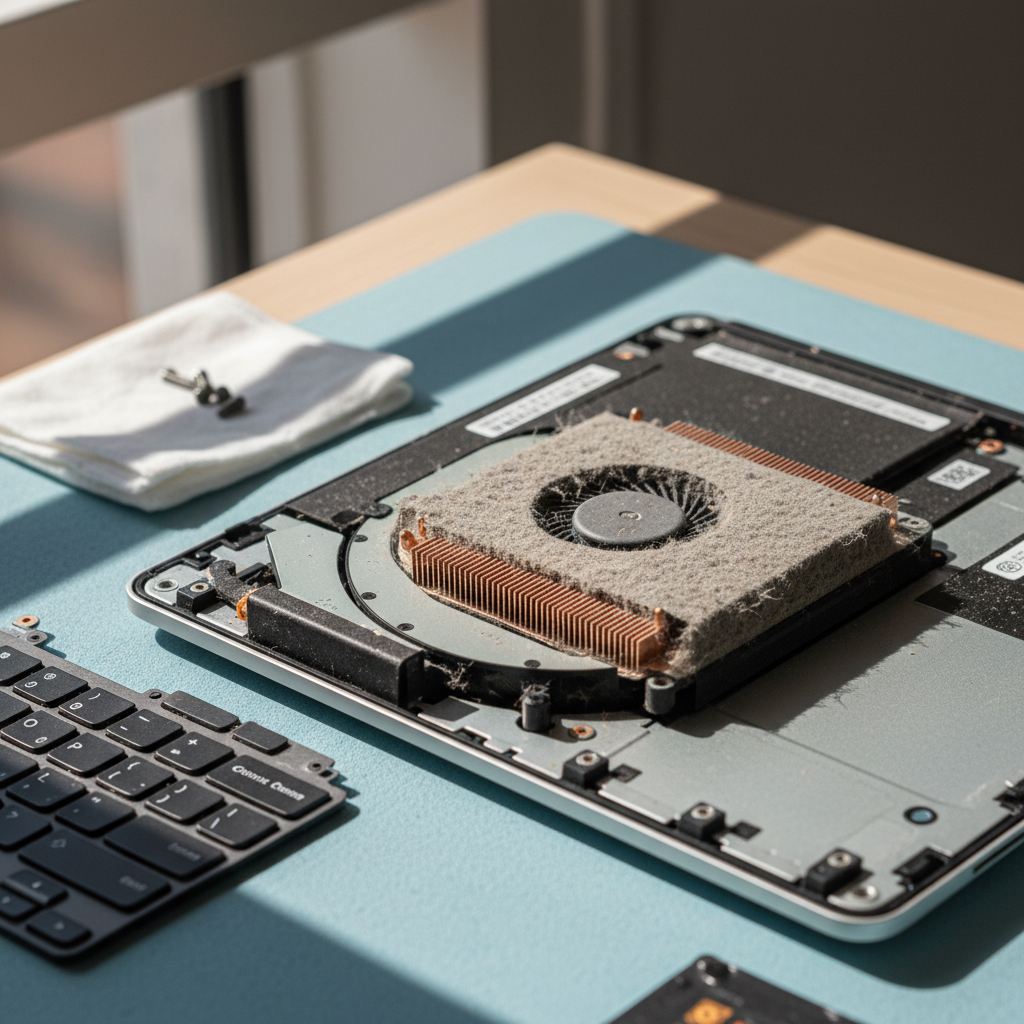 Dust-clogged laptop fan cleaning service in Macquarie Hills — Newcastle NSW 2285