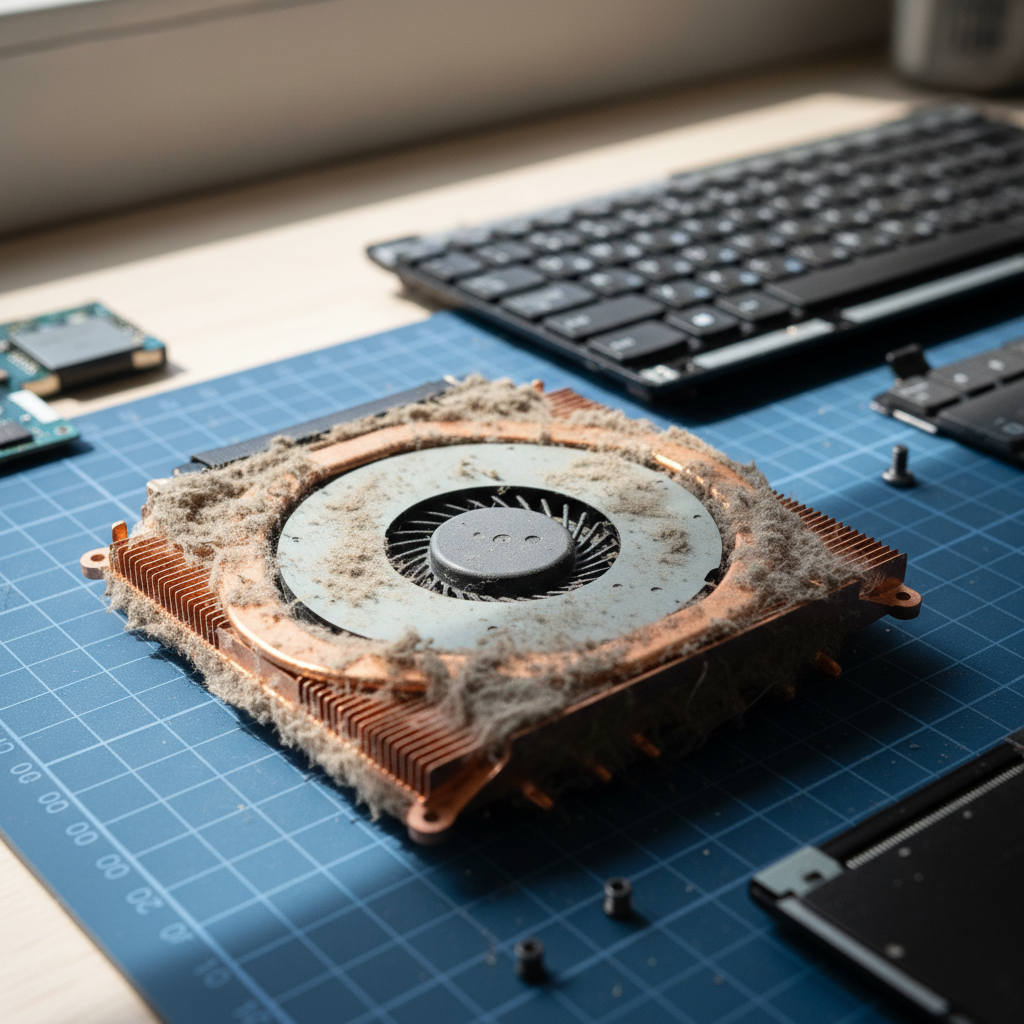 Dust-clogged laptop fan cleaning service in Maitland Vale — Newcastle NSW 2320